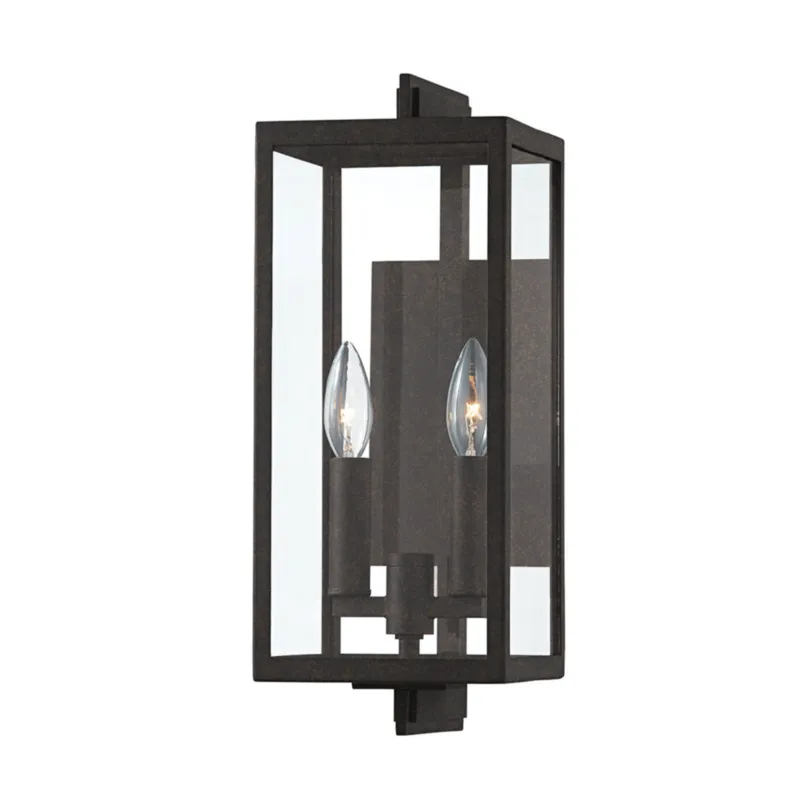 Nico 2-Light Exterior Wall Sconce in French Iron 6.25W x 16H