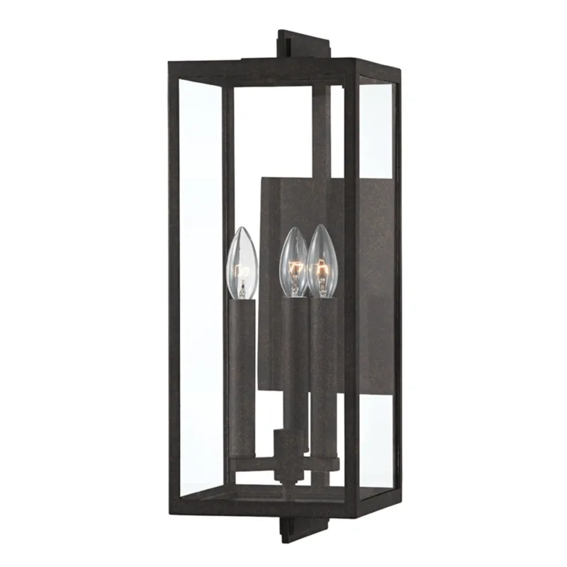Nico 3-Light Exterior Wall Sconce in French Iron 7.5W x 20H