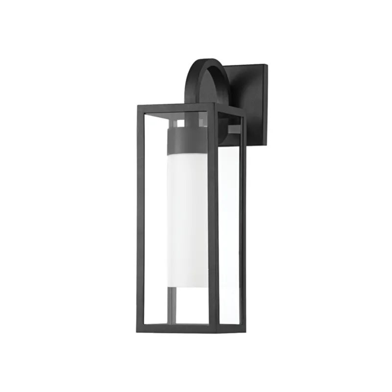 Pax 1-Light Exterior Wall Sconce in Texture Black 5W x 16.5H