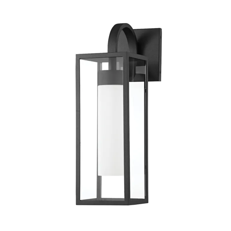 Pax 1-Light Exterior Wall Sconce in Texture Black 6W x 19.75H