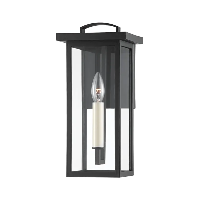 Eden 1-Light Exterior Wall Sconce in Texture Black 6.5W x 14H