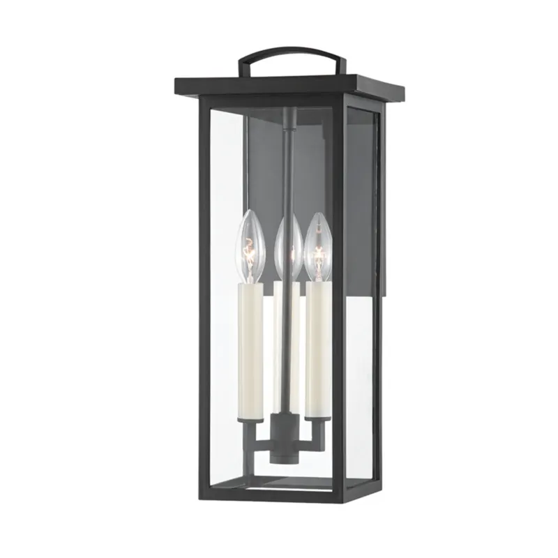 Eden 3-Light Exterior Wall Sconce in Texture Black 7.5W x 18H