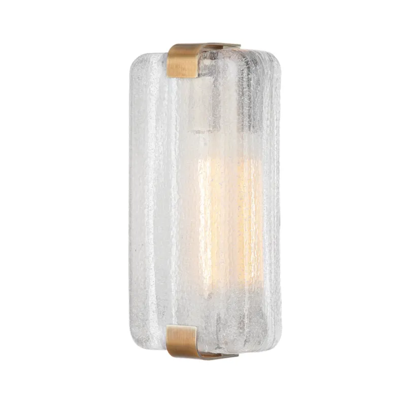 Playa Del Rey 1-Light Wall Sconce in Patina Brass 6W x 13.5H