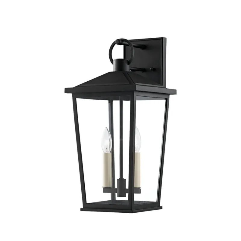 Soren 2-Light Exterior Wall Sconce in Texture Black 9.5W x 20H