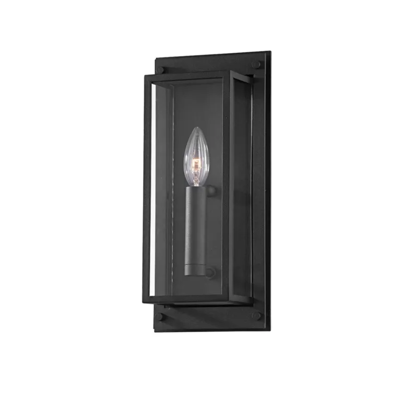 Winslow 1-Light Exterior Wall Sconce in Texture Black 6.25W x 13.5H