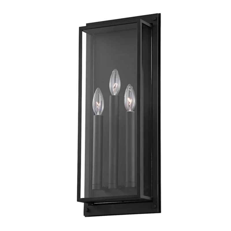 Winslow 3-Light Exterior Wall Sconce in Texture Black 9W x 21.5H