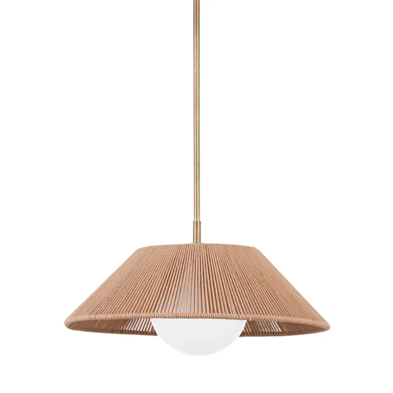 Lisbon 1-Light Pendant in Patina Brass 21W x 10.75H