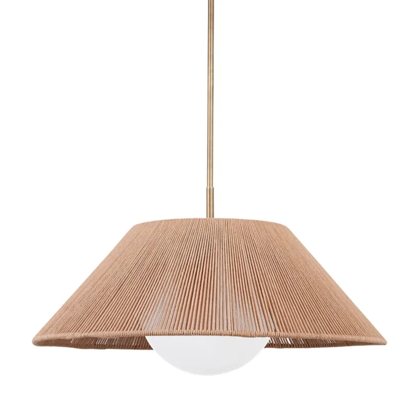 Lisbon 1-Light Pendant in Patina Brass 29W x 12.5H