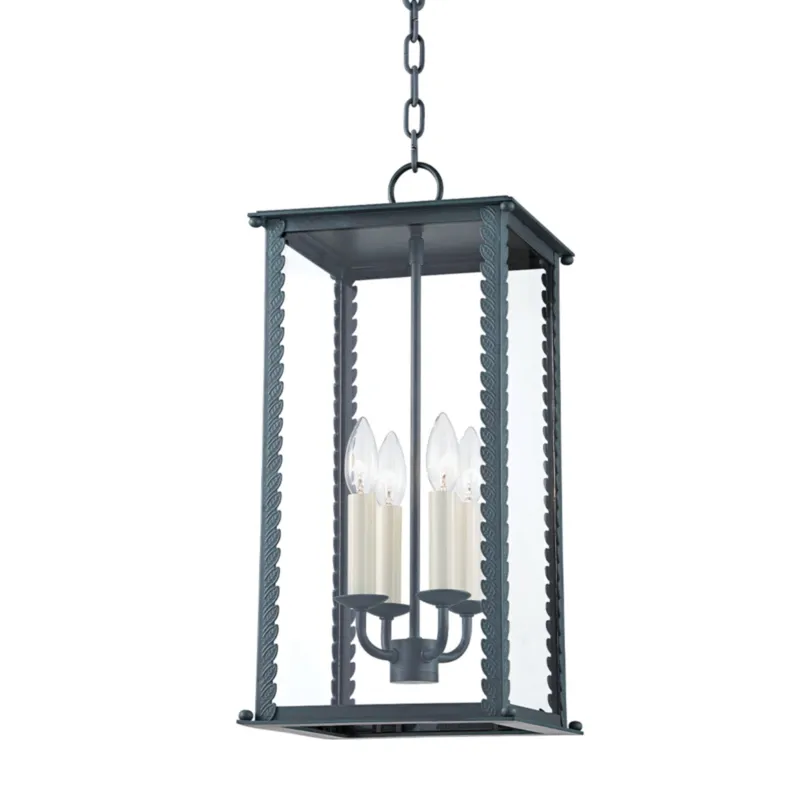 Zuma 4-Light Exterior Pendant in Verdigris 10W x 21.25H