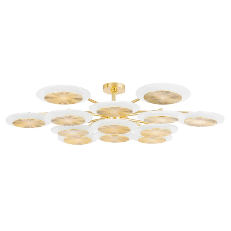 Topaz 13-Light Semi Flush in Vintage Polished Brass 56.75W x 12H