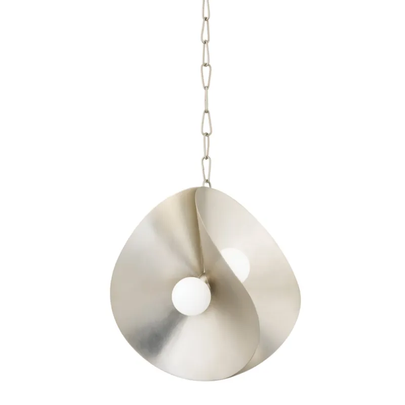 Peony 4-Light Pendant in Warm Silver Leaf 18W x 18.75H