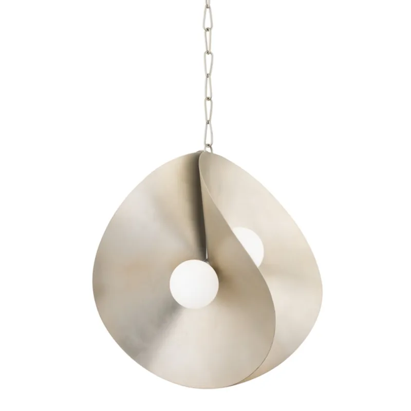 Peony 4-Light Pendant in Warm Silver Leaf 23.5W x 24.5H