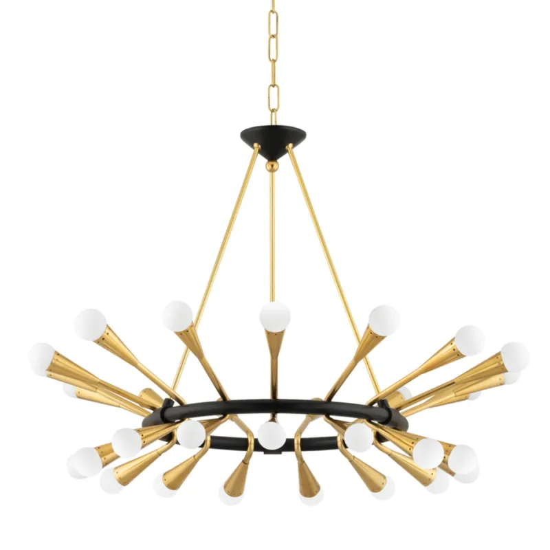 Aries 30-Light Chandelier in Vintage Polished Brass by Martyn Lawrence Bullard 38W x 26.5H
