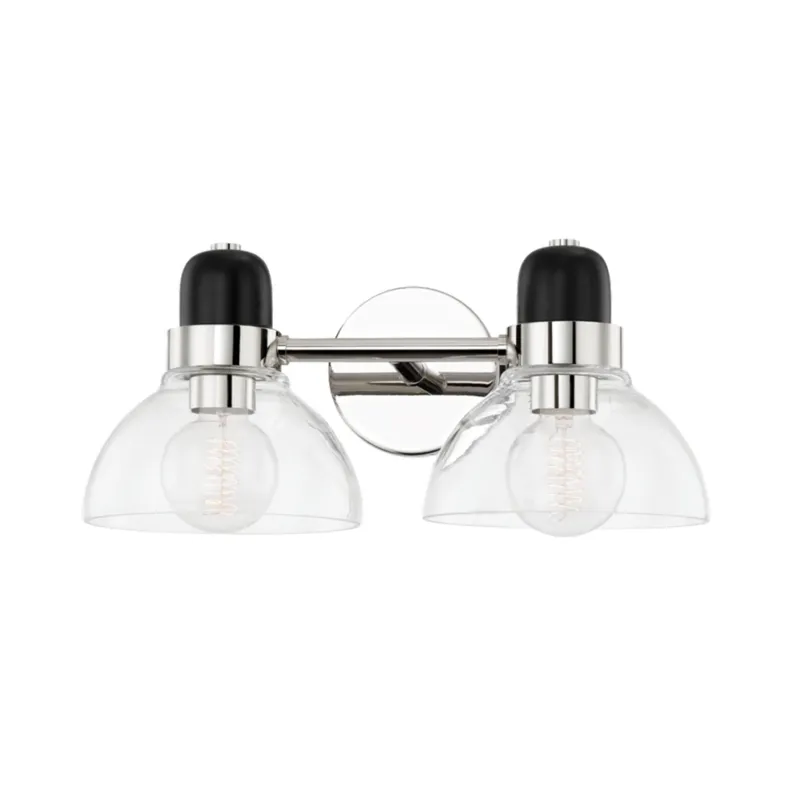 Camile 2-Light Bath and Vanity in Polished Nickel 16W x 7H