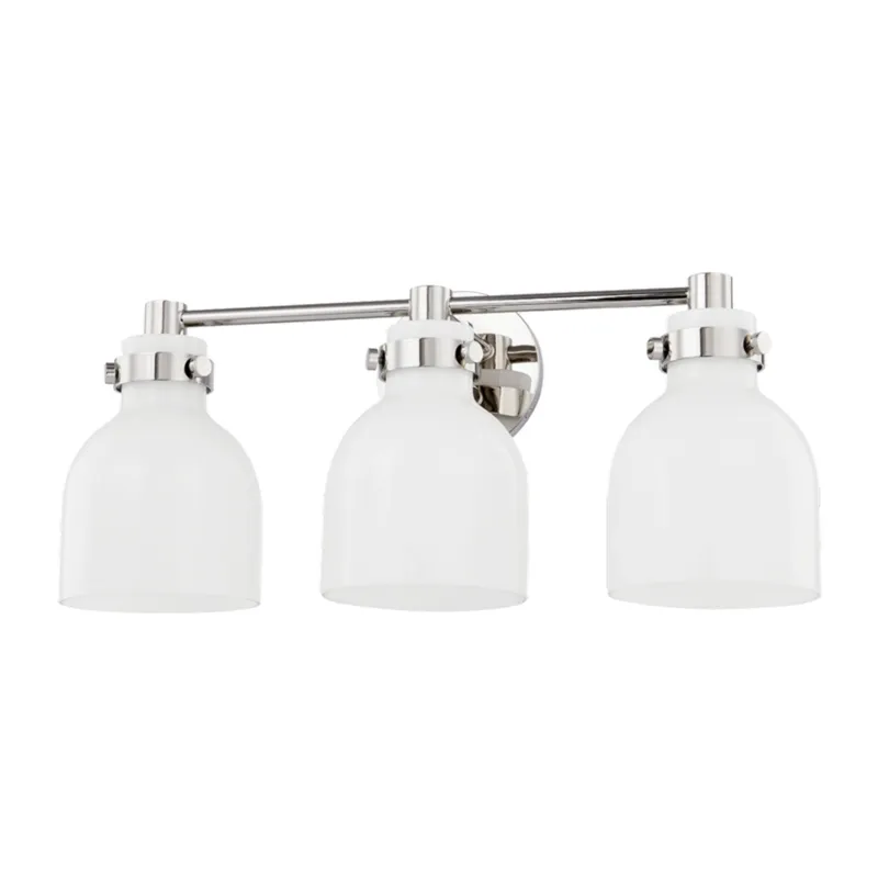 Elli 3-Light Bath and Vanity in Polished Nickel 21W x 9H