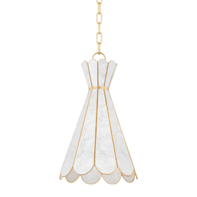 Lyra 1-Light Pendant in Aged Brass 10.5W x 18.25H
