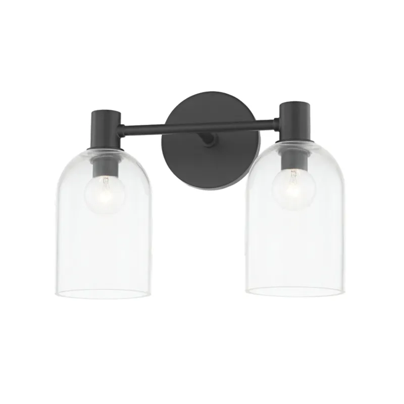 Paisley 2-Light Bath and Vanity in Soft Black 13W x 9.75H