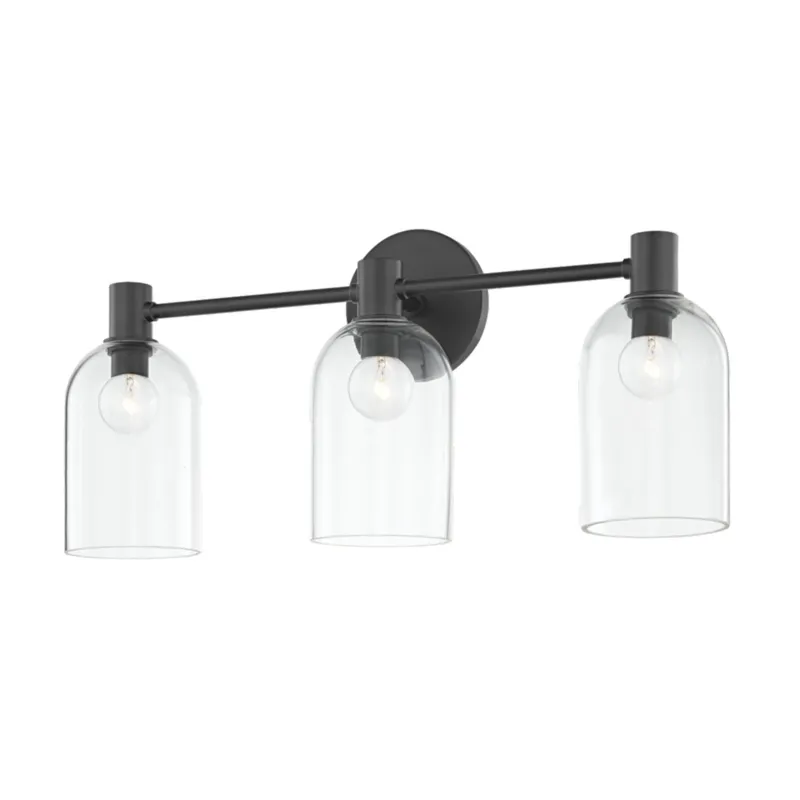 Paisley 3-Light Bath and Vanity in Soft Black 21.75W x 9.75H