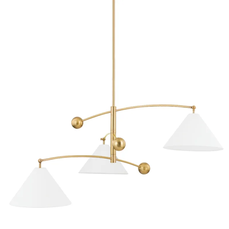 Birdie 3-Light Chandelier in Aged Brass by Tali Roth 55W x 21.75H