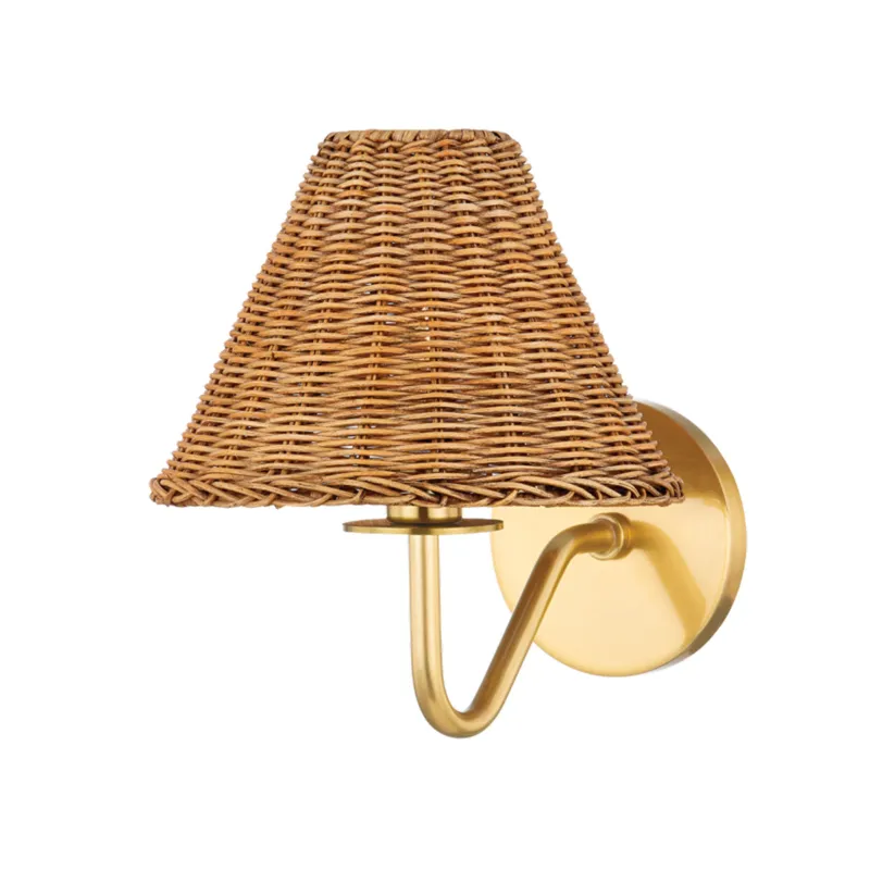 Issa 1-Light Wall Sconce in Aged Brass by Tali Roth 8W x 9.75H