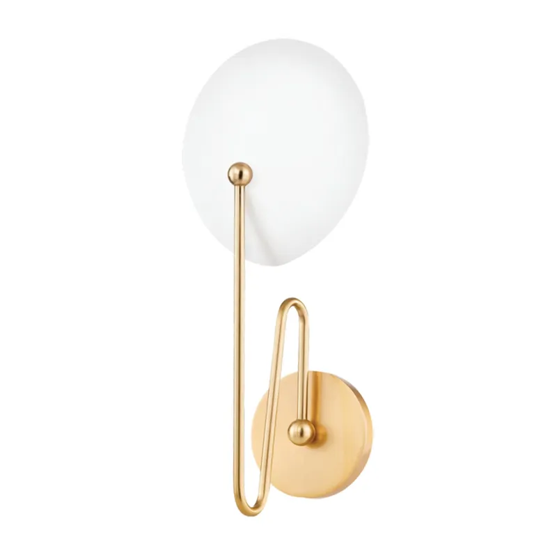 Hattie 1-Light Wall Sconce in Aged Brass by Tali Roth 8W x 17H