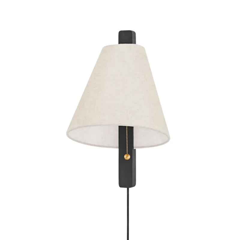 Ellen 1-Light Plug-in Sconce in Aged Brass 9.75W x 15.5H (HL636201-AGB/WCA)