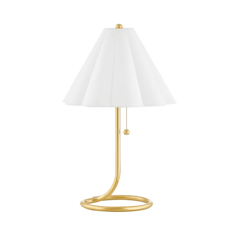 Martha 1-Light Table Lamp in Aged Brass 14W x 22.75H