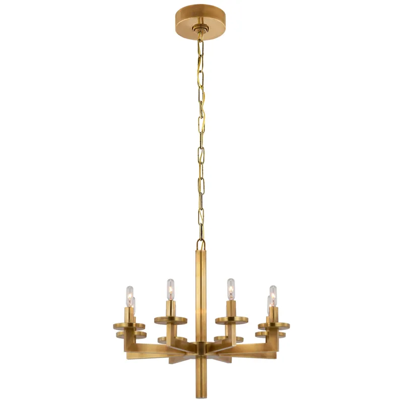 Kelly Wearstler Liaison Single Tier Chandelier in Antique-Burnished Brass Ceiling Light W20.5"