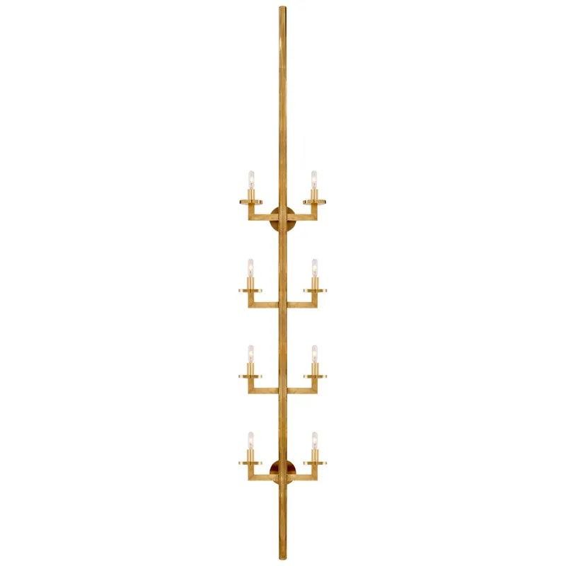 Kelly Wearstler Liaison Statement Sconce in Antique-Burnished Brass Wall Light W12.75" x H84.25"