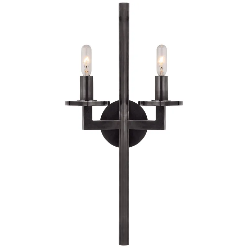 Kelly Wearstler Liaison Double Sconce in Bronze Wall Light W9.5" x H19"