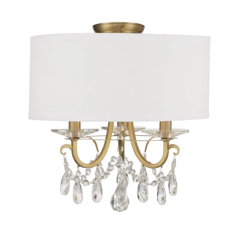 Othello 14'' Vibrant Gold Semi Flush Mount Gold 14"W x 15"H x 14"D