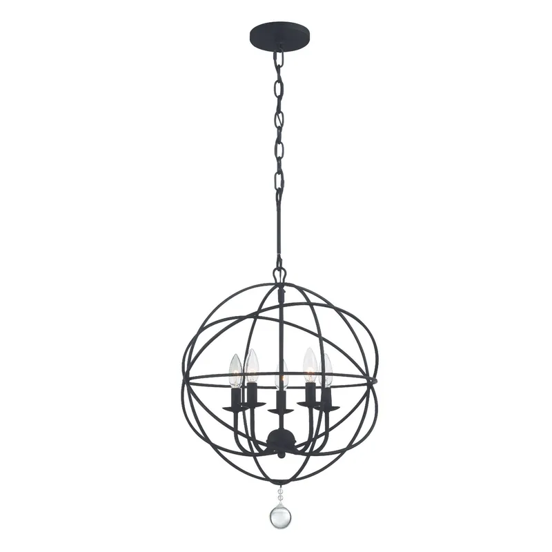 Solaris 17'' Black Chandelier Black 17"W x 23"H x 17"D