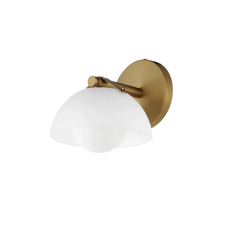 Studio M SM31001FTNAB Domain 1-Light - Frost/Brass Wall Sconce in Natural Aged Brass by Mat Sanders