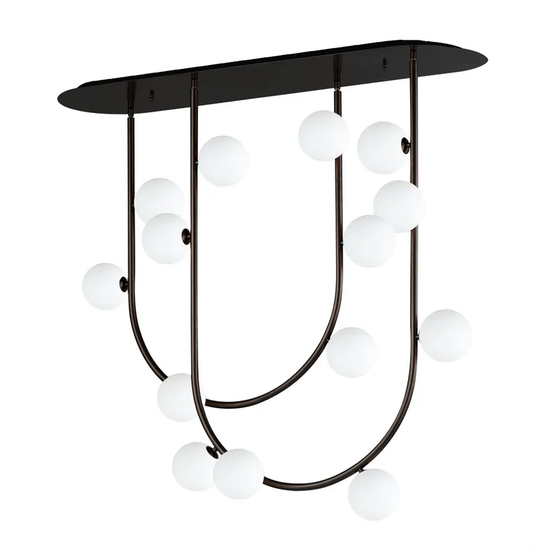 Studio M SM24914BBZ Contour 14-Light Fixed Stem Ceiling Light 3000K in Brushed Bronze by Nina Magon