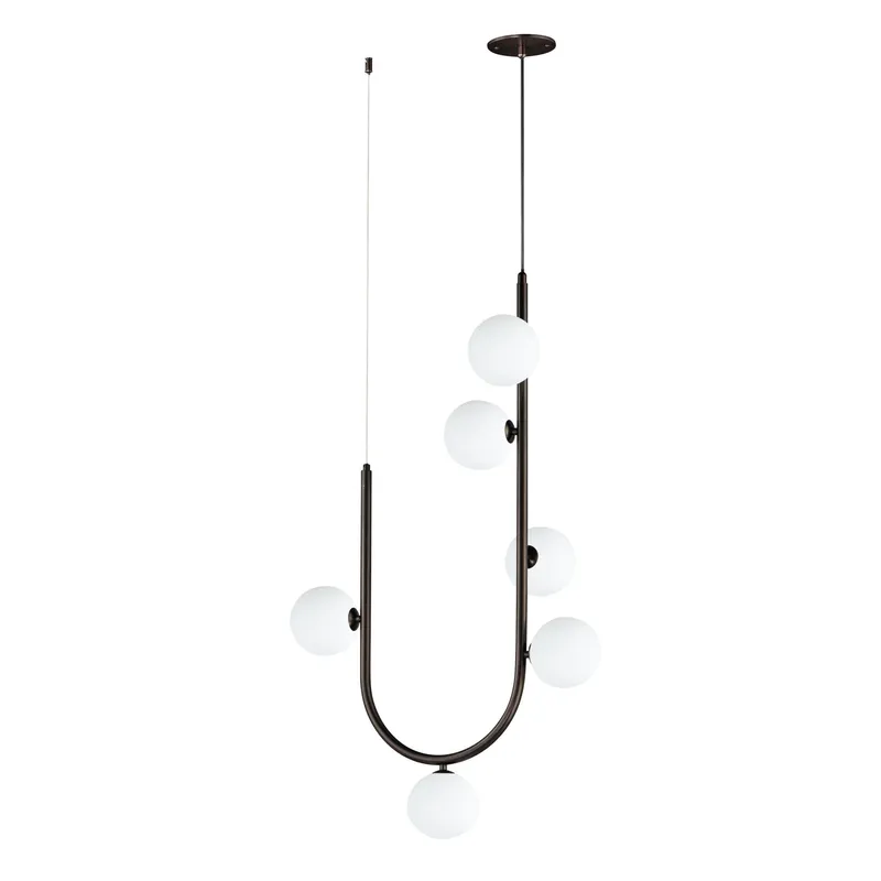 Studio M SM24906BBZ Contour 6-Light Cord Hung Pendant 3000K in Brushed Bronze by Nina Magon