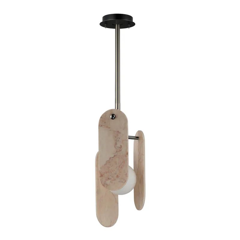 Studio M SM24811RJGM Megalith Single Pendant Rose Jade in Gunmetal by Nina Magon