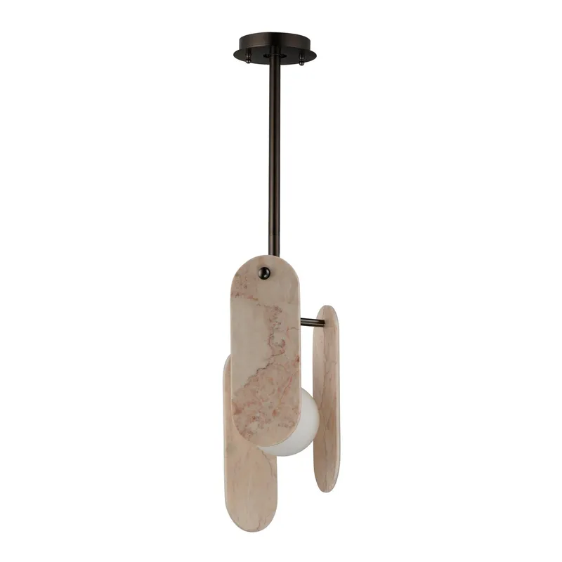 Studio M SM24811RJBBZ Megalith Single Pendant Rose Jade in Brushed Bronze by Nina Magon