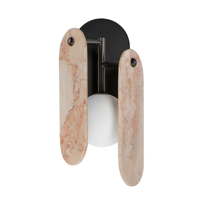 Studio M SM24810RJGM Megalith Rose Jade Wall Sconce in Gunmetal by Nina Magon