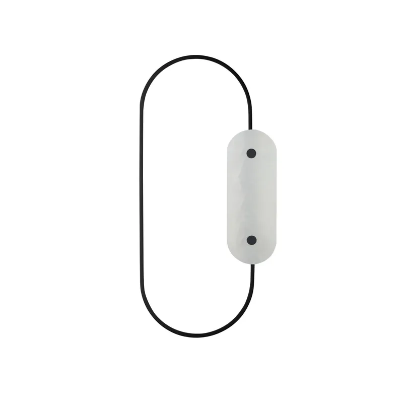 Studio M SM24801WABK Stonewall White Alabaster LED Wall Decor in Black by Nina Magon
