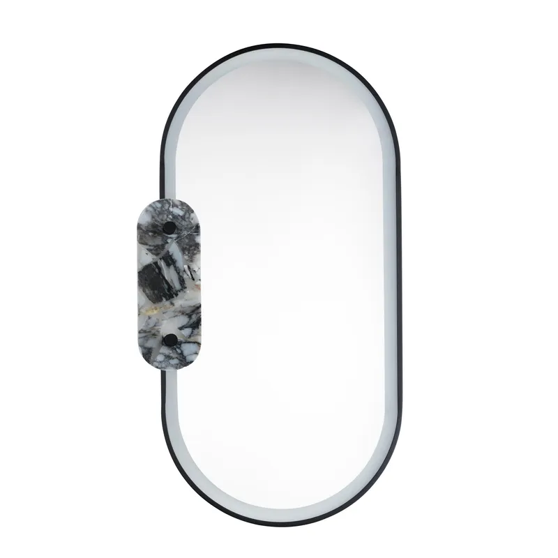 Studio M SM24800ARYBK Stonewall Striae Arya LED Mirror in Black by Nina Magon