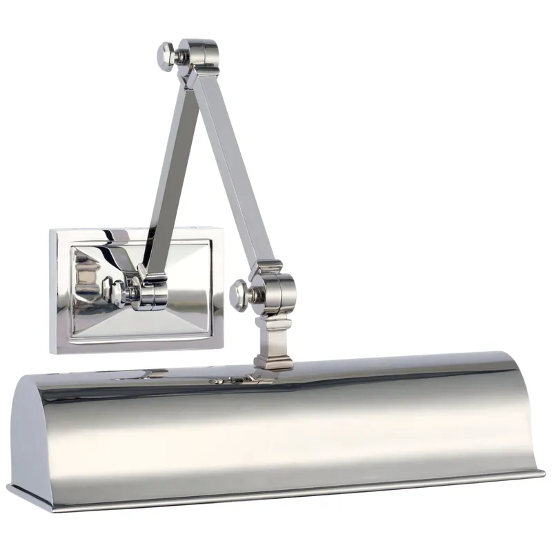 Alexa Hampton Jane 12" Double Library Light in Polished Nickel Wall Light W12.5" x H7.5" - 9.75"