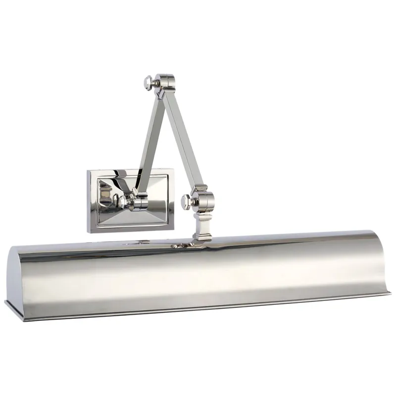 Alexa Hampton Jane 18" Double Library Light in Polished Nickel Wall Light W18.5" x H7.5" - 9.75"