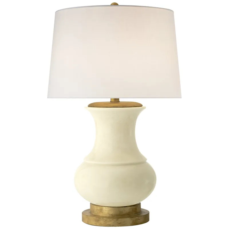Chapman & Myers Deauville Table Lamp in Tea Stain Porcelain with Linen Shade W18" x H30.25"
