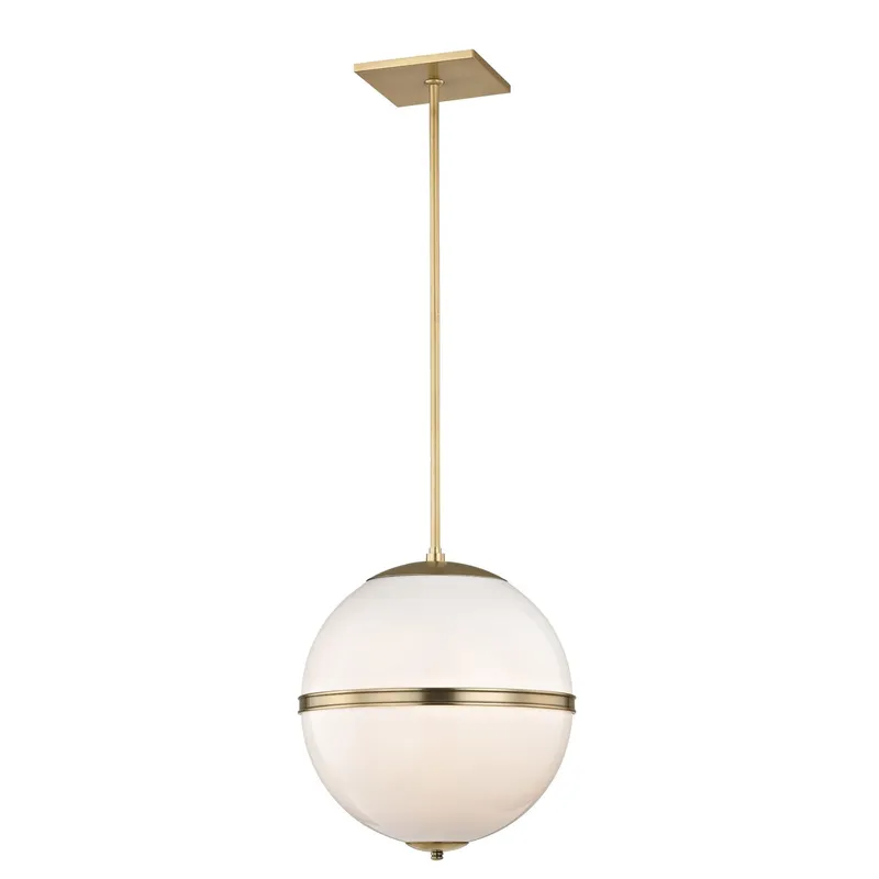 Brian Patrick Flynn Truax 16'' Aged Brass Pendant White 16"W x 18"H x 16"D