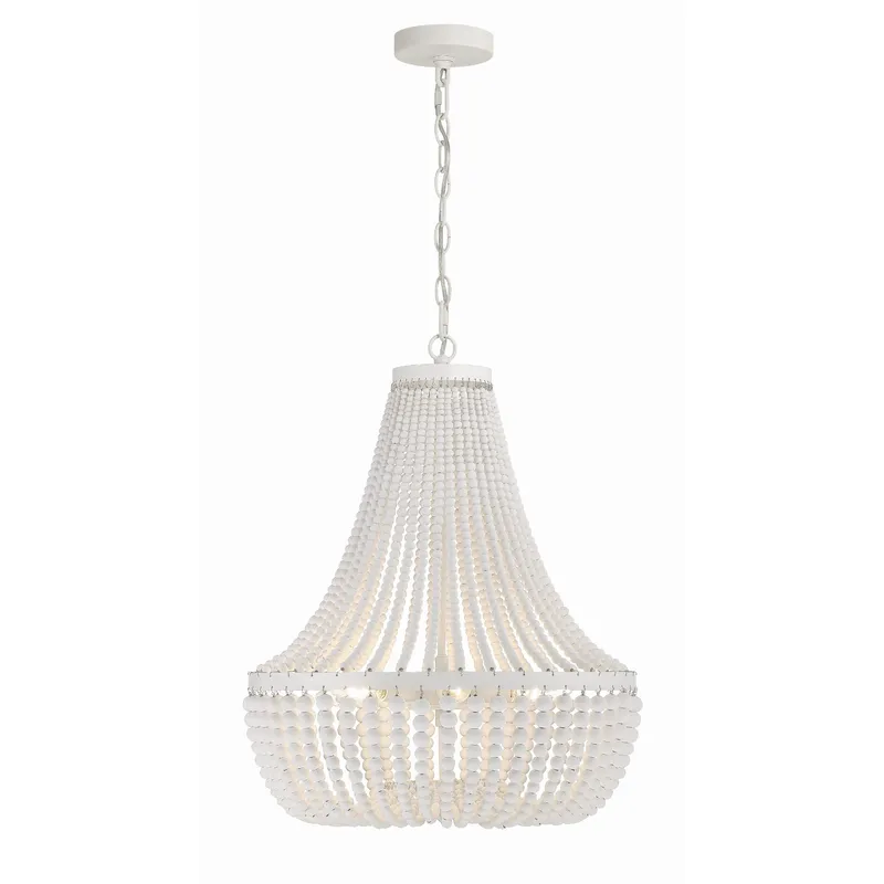 Rylee 18.75'' Matte White Chandelier White 18.75"W x 24.25"H x 18.75"D