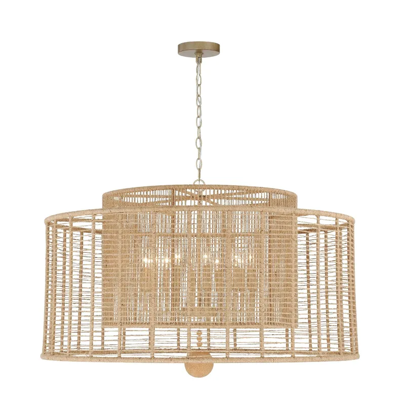 Jayna 42.75'' Burnished Silver Chandelier Tan 42.75"W x 27.75"H x 42.75"D