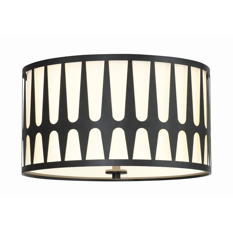 Royston 18'' Black Flush Mount Black 18"W x 10.5"H x 18"D