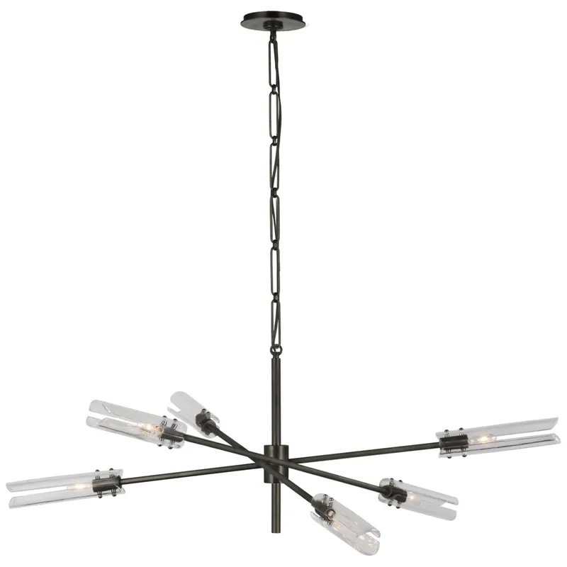 AERIN Casoria XL Radial Chandelier in Bronze with Clear Glass Ceiling Light W45.75" x H15"