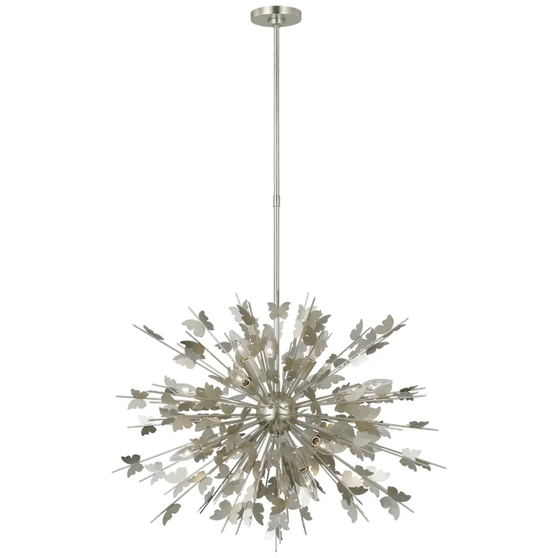 Julie Neill Farfalle Medium Chandelier in Burnished Silver Leaf Ceiling Light W30"