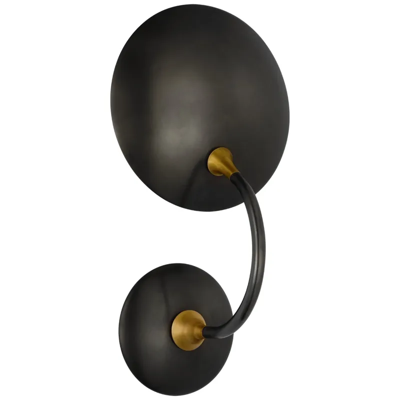 Thomas O'Brien Keira Medium Wall Wash Sconce in Bronze and Hand-Rubbed Antique Brass Wall Light W8" x H15.25"